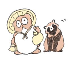 Raccoon dog and raccoon sticker #13087961