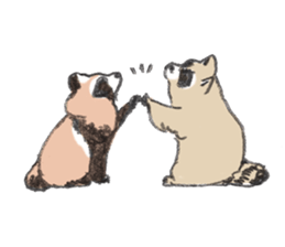 Raccoon dog and raccoon sticker #13087968