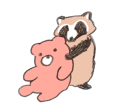 Raccoon dog and raccoon sticker #13087973