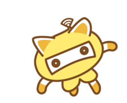 ninja cat haku01 moving sticker #13088229