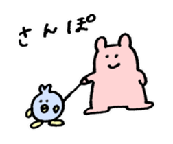 Rabbit and Bird sticker #13092000