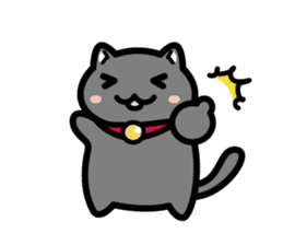Cute black cat is Nyanko sticker #13092662