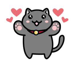 Cute black cat is Nyanko sticker #13092669