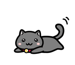 Cute black cat is Nyanko sticker #13092673