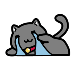 Cute black cat is Nyanko sticker #13092685