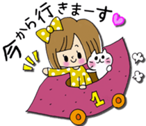 Girl of a handwriting illustration sticker #13095455