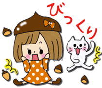 Girl of a handwriting illustration sticker #13095456