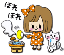 Girl of a handwriting illustration sticker #13095457