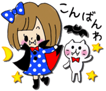 Girl of a handwriting illustration sticker #13095458
