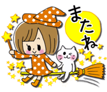 Girl of a handwriting illustration sticker #13095459