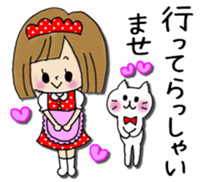 Girl of a handwriting illustration sticker #13095460