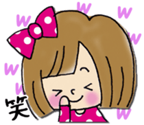 Girl of a handwriting illustration sticker #13095462