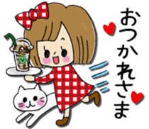 Girl of a handwriting illustration sticker #13095463