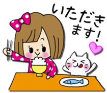 Girl of a handwriting illustration sticker #13095465