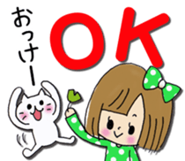 Girl of a handwriting illustration sticker #13095466