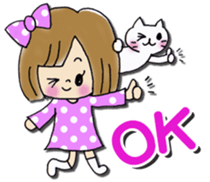 Girl of a handwriting illustration sticker #13095467