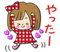 Girl of a handwriting illustration sticker #13095468