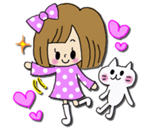 Girl of a handwriting illustration sticker #13095469