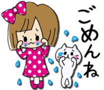 Girl of a handwriting illustration sticker #13095470