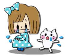 Girl of a handwriting illustration sticker #13095471