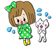 Girl of a handwriting illustration sticker #13095472