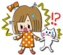 Girl of a handwriting illustration sticker #13095473