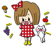 Girl of a handwriting illustration sticker #13095474