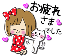 Girl of a handwriting illustration sticker #13095475