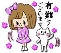 Girl of a handwriting illustration sticker #13095477