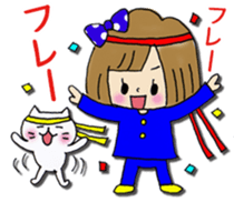 Girl of a handwriting illustration sticker #13095479