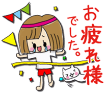 Girl of a handwriting illustration sticker #13095480