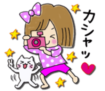 Girl of a handwriting illustration sticker #13095481