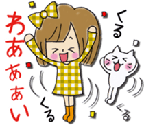 Girl of a handwriting illustration sticker #13095482