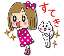 Girl of a handwriting illustration sticker #13095484