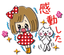 Girl of a handwriting illustration sticker #13095485