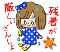 Girl of a handwriting illustration sticker #13095486