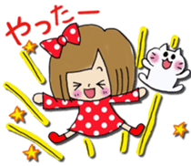 Girl of a handwriting illustration sticker #13095487