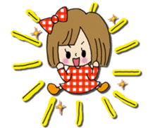 Girl of a handwriting illustration sticker #13095489