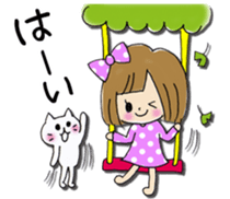 Girl of a handwriting illustration sticker #13095490