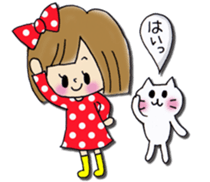 Girl of a handwriting illustration sticker #13095491