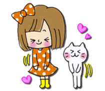 Girl of a handwriting illustration sticker #13095492