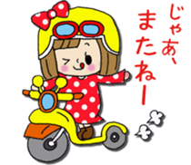 Girl of a handwriting illustration sticker #13095493