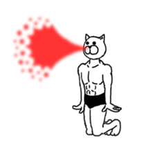 "Moving"Sticker of cat and rabbit. sticker #13095709