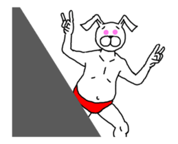 "Moving"Sticker of cat and rabbit. sticker #13095711