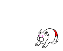 "Moving"Sticker of cat and rabbit. sticker #13095717