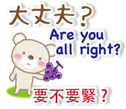 Taiwanese, Japanese and English bear sticker #13102082
