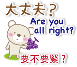 Taiwanese, Japanese and English bear sticker #13102082