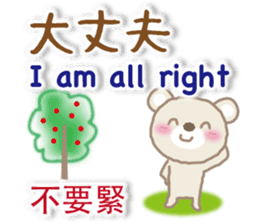 Taiwanese, Japanese and English bear sticker #13102083
