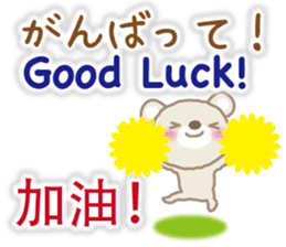 Taiwanese, Japanese and English bear sticker #13102098