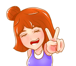 Cartoon lady use in all zone sticker #13102630